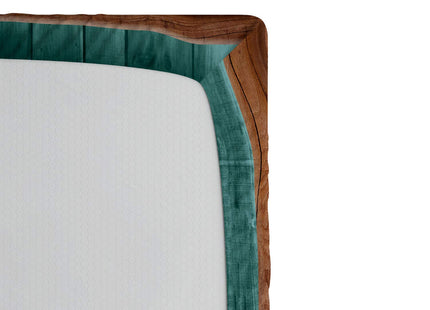 Ambesonne Nautical Fitted Sheet, Fishing Lures Anchor Modern Abstract Painting Wooden Frame Rustic, Soft Decorative Fabric Bedding All-Round Elastic Pocket, Full Size, Teal Brown