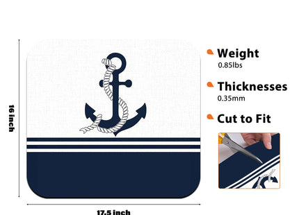 Veqzc Nautical Dish Drying Mat - Nautical Anchor Absorbent Dish Drying Mat for Kitchen Counter, Coffee Maker Bar Mat for Countertops, Dish Rack Drainer Mat, 16x17.5 Inch,JL-GZD