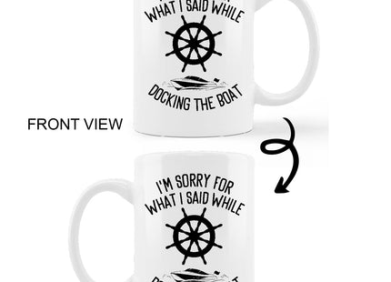 What Happens on the Boat Stays on the Boat Nautical Sailboat Ceramic Mug-11oz Coffee Milk Tea Mug Cup with Handle,Sailor Gift,Ocean Lover Gifts