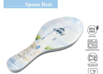 UP Lighthouse Melamine Spoon Rest, Cooking Spoon Holder for Stove Top, Kitchen Counter, and Dining Table, 9.625 Inch, Blue