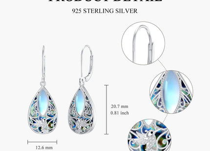 Hummingbird Filigree Earrings Sterling Silver Hummingbird Drop Dangle Earrings Filigree Leverback Earrings Jewelry Gifts