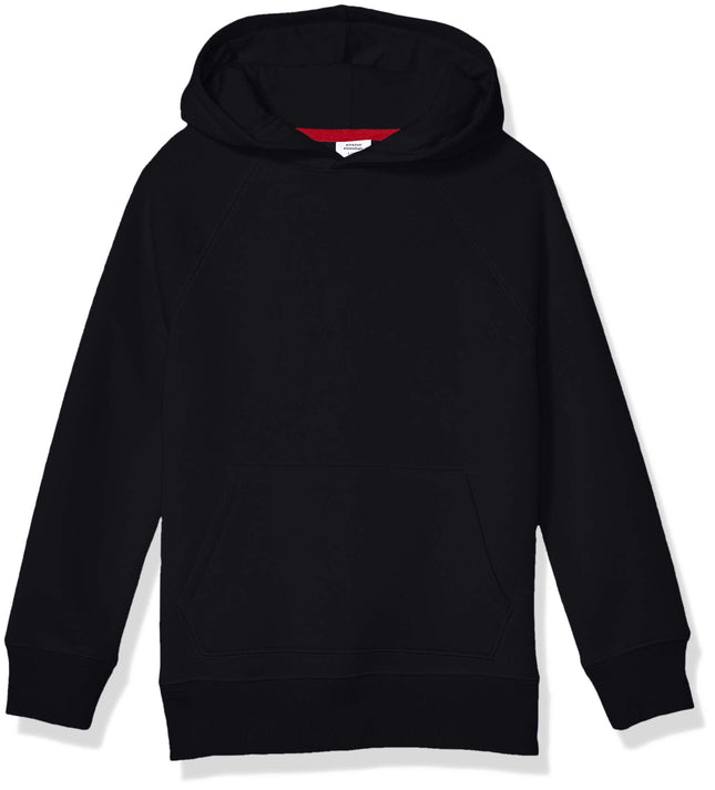 Amazon Essentials Boys' Fleece Pullover Hoodie Sweatshirt, Black, X-Large