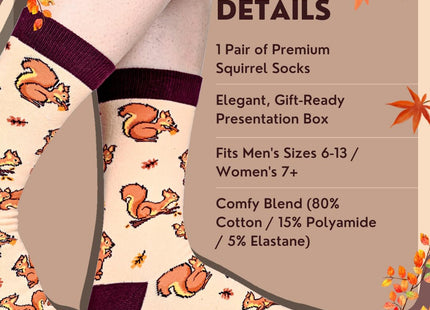 HAPPYPOP Squirrel Gifts for Women Men - Funny Squirrel Socks & Decor
