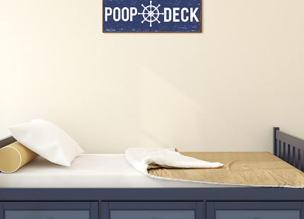 Jetec POOP DECK Sign Nautical Bathroom Wall Decor,Blue