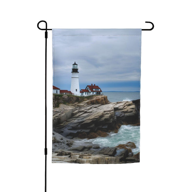 Lighthouse Sea Garden Flag Banner, Double Sided Welcome Flags for Party Christmas Festival Outdoor Decor 12 x 18 Inch
