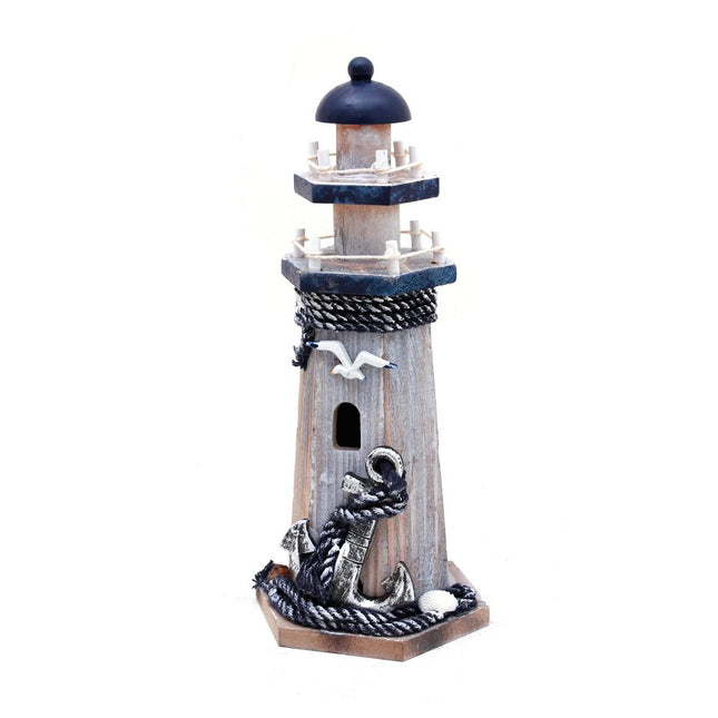 Wood Lighthouse Nautical Decor Tabletop Centerpiece Lighthouse Sculpture