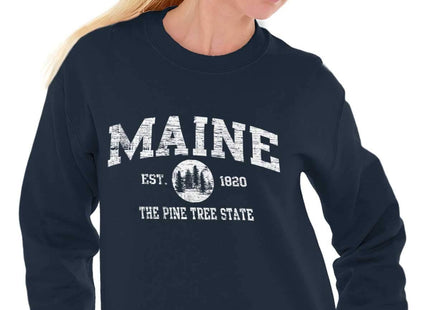 Maine the Pine Tree State Fir Woods Sweatshirt for Men or Women