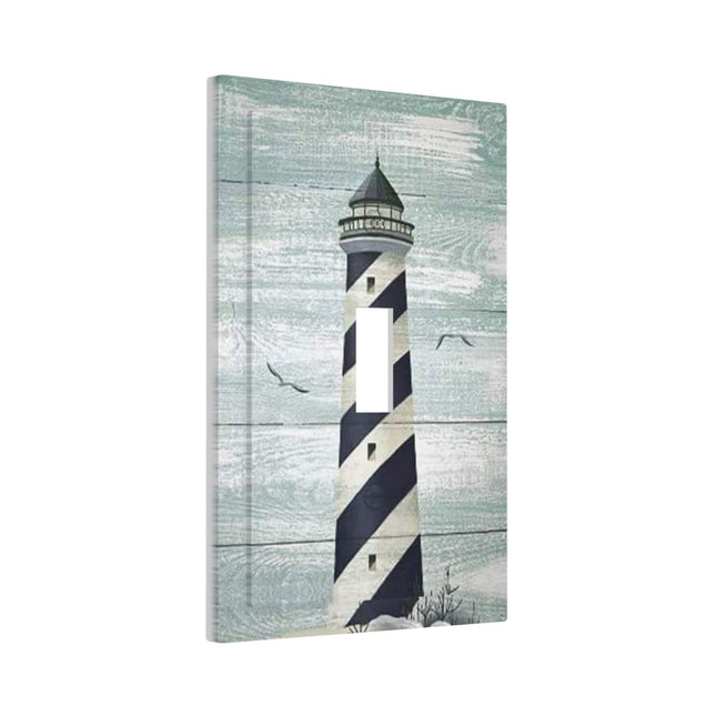Vintage Coastal Lighthouse Ocean Rustic Single Toggle Light Switch Cover Decorative 1 Gang Wall Plate Electrical Switchplate Faceplate for Bathroom Kitchen Home Decor