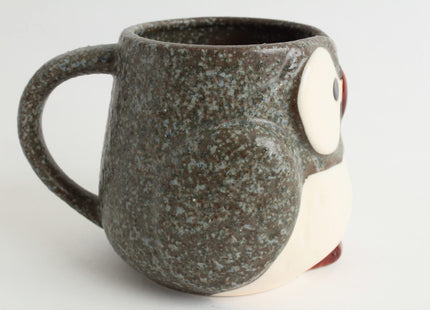 Mino ware Japanese Pottery Mug Cup Owl Shape made in Japan (Japan Import) CPM101 (Stone Charcoal)