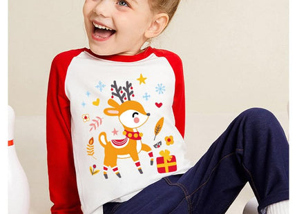 Tkria Baby Girl Christmas Shirt for Moose Deer Printed Raglan Sleeve Sika Deer Graphic Tshirts Toddler Outfits 2 Years