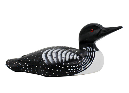 CVHOMEDECO. Primitives Hand Engraving and Painted Wood Loon Farmhouse Figurine Decorative Accent, 10-1/4 Inch