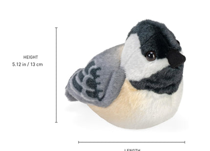 Wild Republic Audubon Birds Black-Capped Chickadee Plush with Authentic Bird Sound, Stuffed Animal, Bird Toys for Kids & Birders
