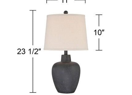 Romeo 23 1/2" High Table Lamps Set of 2 Stone Gray Jar Coastal Modern