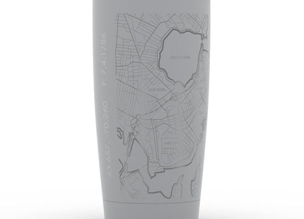 Well Told Engraved Portland Maine Map Insulated Coffee Tumbler, Etched Stainless Steel Mug (20 oz, Dockside Gray) City Map Insulated Tumbler, Custom Travel Mug, Outdoor Drinkware
