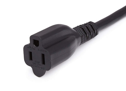 Amazon Basics 3-Prong Extension Cord for Indoor Use, 13 Amps, 125V, 16 AWG, 20 Foot, Black, 2-Pack