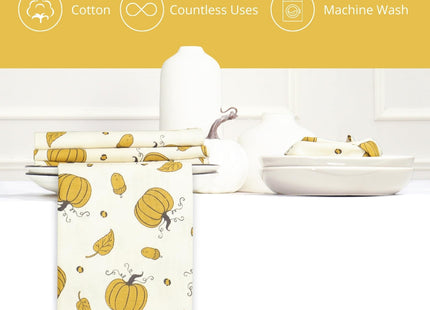 PurpleEssences Pumpkin Cloth Napkins, 18x18 in - Acorn