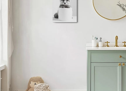 TBT Funny Fox Canvas Wall Art, Fox with Toilet Paper Wall Decor