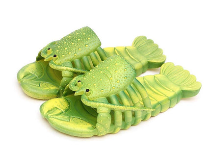 TOTENJS Unisex-Adults Slipper, Lobster, Animal Print, Size 7, Green