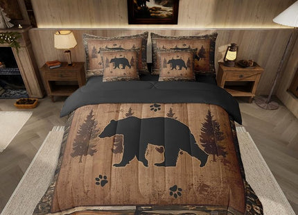 Feelyou Bear Comforter Set with Sheets - Twin Size 7 Piece Kids Rustic Bear