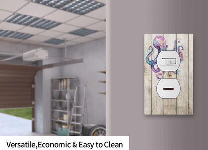Octopus Board Outlet Cover Wall Plate Electrical Outlets Switch Plate Decorative Faceplate for Bathroom Bedroom Kitchen Room Decor Wallplate 4.5 x 2.76 Inch