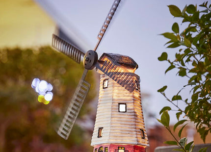 pearlstar Solar Garden Outdoor Windmill Lighthouse - 20" Solar Powered LED Lighthouse Garden Statue Waterproof Decorative Light for Women Mom Landscape Decor Lawn Table Patio Pathway Yard