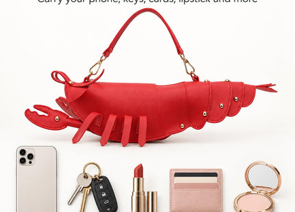 Women Lobster Purse Novelty Bag - Fun Fish Clutch Animal Shaped Handbag