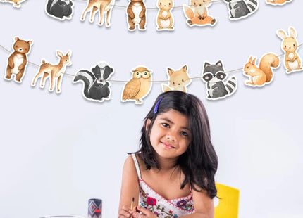 Woodland Animals Banner Baby Shower Woodland Creatures Theme Boys Girls Birthday Party Supplies