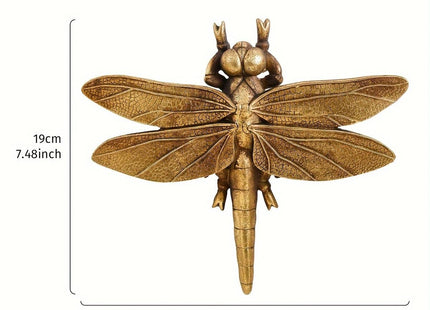 Semeid Large 3D Gold Dragonfly Wall Decor