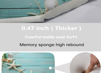 Final Friday Modern Beach Ocean Coastal Bath Rugs Non Slip Shower Mat Bathroom Decor Door Rug (16x24 inches, Seashell Blue)