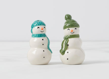 Lenox Balsam Lane Snowman Christmas Salt and Pepper Shaker Set