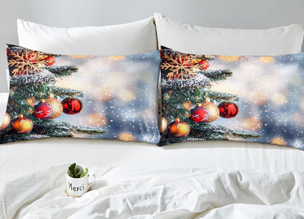 Merry Christmas Theme Bedding Set Boys Girls Santa Claus Deer Comforter Cover Kids Teens Christmas Trees Winter Xmas Theme Duvet Cover New Year Presents Home Bedroom Decor Bedding Collection, Twin