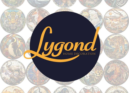 Lygond Metal Sign Tin Sign Circular Stained Glass Lobster Gardening Decor Gift for Garage 12×12 Inches