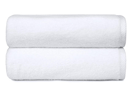 Amazon Basics 2-Piece Quick-Dry Oversize Bath Towel, 100% Cotton, 54" x 30", White