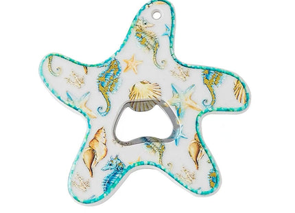 Bamsod 3D Starfish Fridge Magnet & Bottle Opener 2-in-1 Resin Ocean Themed Decor with Strong Magnet, Beach House Kitchen Bar Accessories, Unique Gift Idea (D)