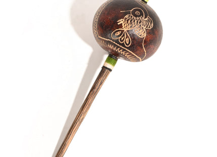 Peruvian Amazon Gourd Rattle, Hummingbird/Flower, Medium