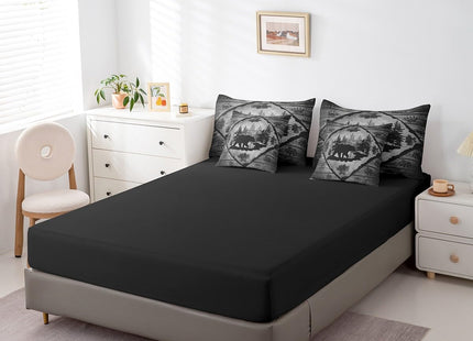 Lodge Cabin Full Comforter Set 7 Pcs Wild Animal Paw Print Retro Wooden Stripes Farmhouse Bedding Set for Kids Teens Adults Bed in a Bag Comforter Flat Sheet Fitted Sheet 2 Pillowcases 2 Pillow Covers