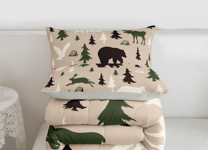 Feelyou Cabin Lodge Comforter Set Twin Size 3 Pcs for Kids Boys Girls