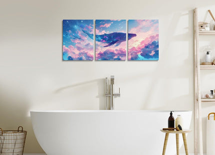 Feelyou Pretty Whale Canvas Wall Art 3 Piece for Living Room
