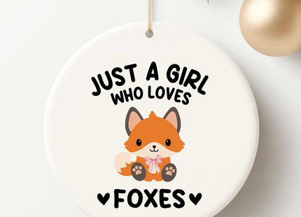 Fox Ornaments for Christmas Tree - Ceramic Fox Gifts for Women