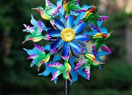 Viveta Outdoor Wind Spinners, Hummingbird Garden Windmill