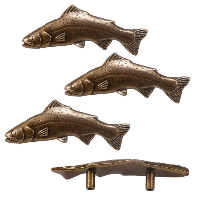 SCRTB 4Pcs Fish knobs for Door Cabinet Closet Drawer Cupboard Dresser Wardrobe Furniture Kitchen Handle for Home Office Kitchen Pull
