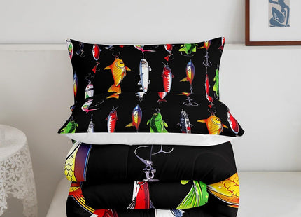 Erosebridal Fishing Comforter Set Fish Hunting Bedding Colorful Fish King