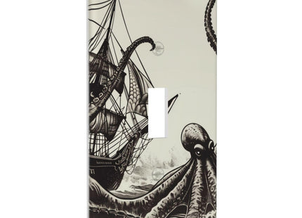 Kraken Octopus Pattern 1 Gang Light Switch Cover Single Toggle Wall Plate Outlet Cover Decorative Faceplate Electrical Switchplate Home Decor 4.5" X 2.76"