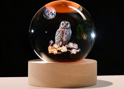 IFOLAINA 3D Owl Crystal Ball 60mm Owl Gifts for Women Birthday Holidays