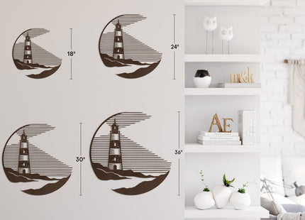 SIGNLEADER Metal Wall Art Decor Lighthouse Minimalist Modern Abstract Wall Sculpture Hangings Home Decoration for Living Room, Bedroom, Bathroom, Kitchen, Outdoor - 24" Bronze