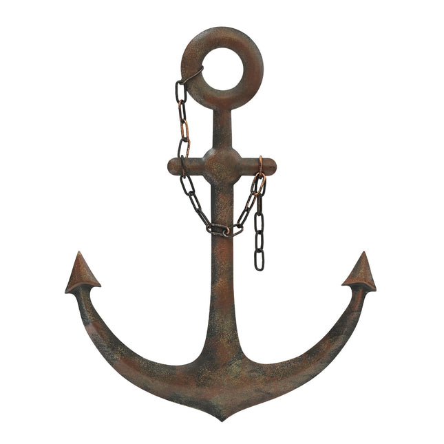 DECORKEY Anchor Wall Decor,Antique Metal Wall Art With Chain for Bedroom Living Room Dorm Home with Chain Wall Decor, Antique Metal Anchor Farmhouse Decor (Vintage)