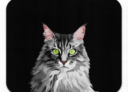 Non-Slip Rectangle Mousepad, WIRESTER Maine Coon Cat Vector Portrait Mouse Pad for Home, Office and Gaming Desk