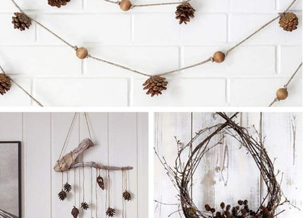 Supla 30 Pcs Christmas Hanging Real Preserved Pine Cones Ornaments 2"-3" Tall Christmas Tree Hanging Pinecone Ornaments