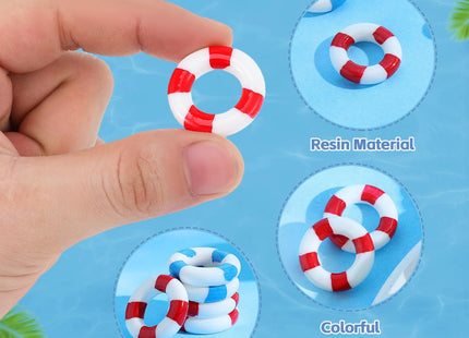 BESTOYARD 50Pcs Miniature Resin Nautical Life Ring