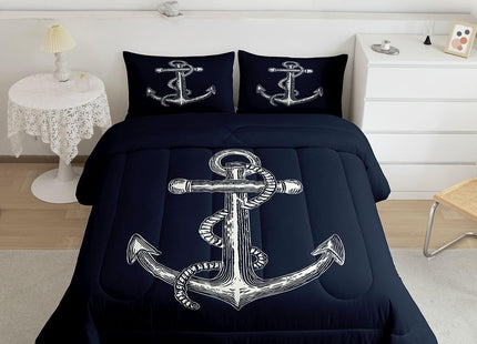 Feelyou Nautical Anchor Ocean Comforter Set Twin Size Kids Boys Girls